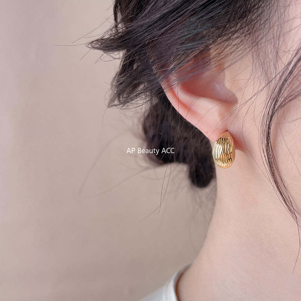 C관 - 간결한 고급스러운 14K 도금 은침 귀걸이 [4087] 24.05-4