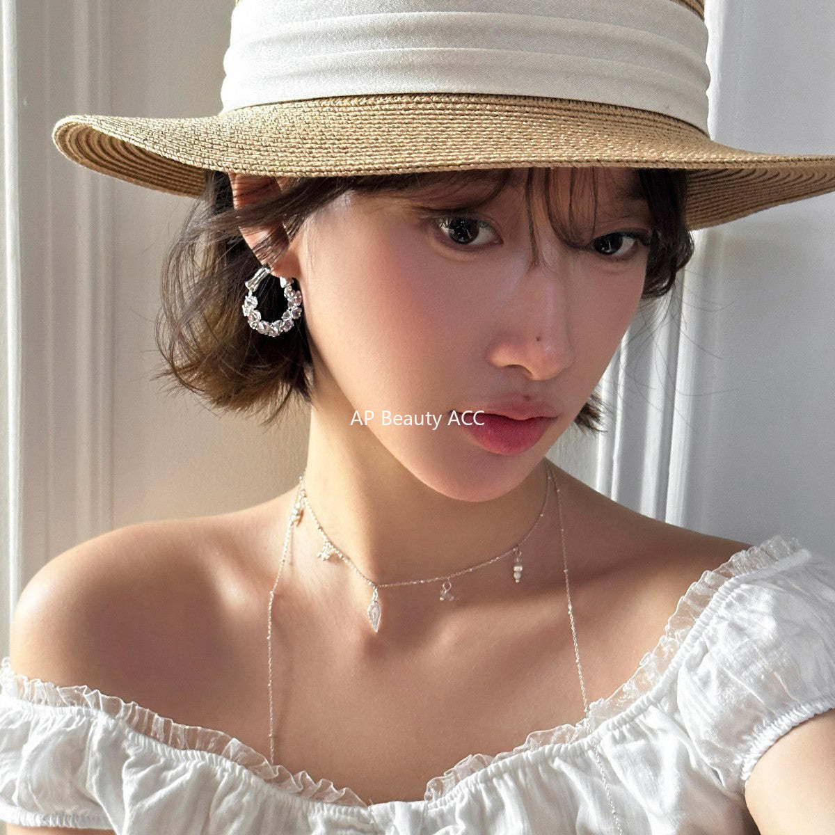 A관 - 입체 서리빛 큐빅 링 귀걸이 [EH-4127] 25.12-1