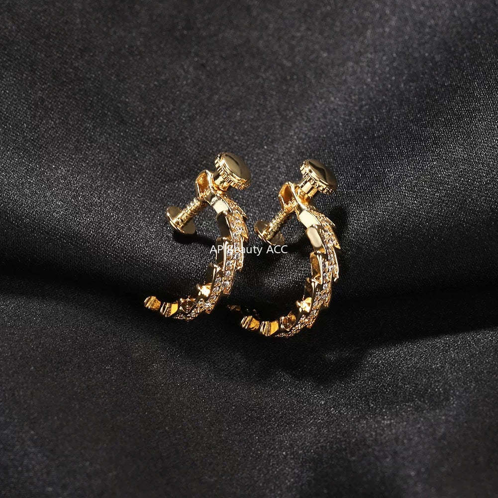 G관 - 번개 디자인 큐빅 귀찌 귀걸이 [ER884] 25.11-4