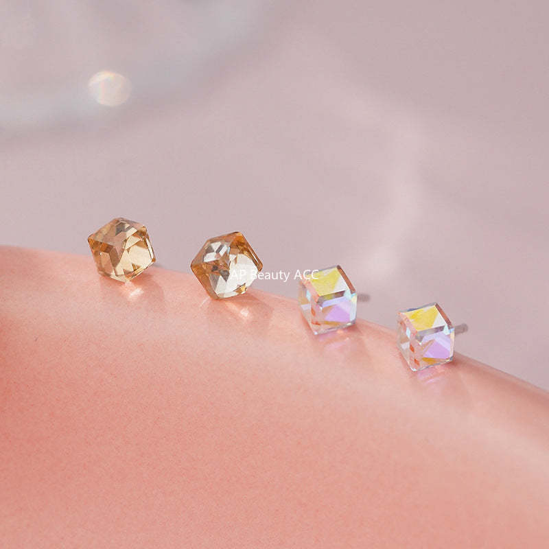 B관 - 925 실버 스퀘어 크리스탈 스터드 귀걸이 [YC2499E YC2913E] 25.10-4