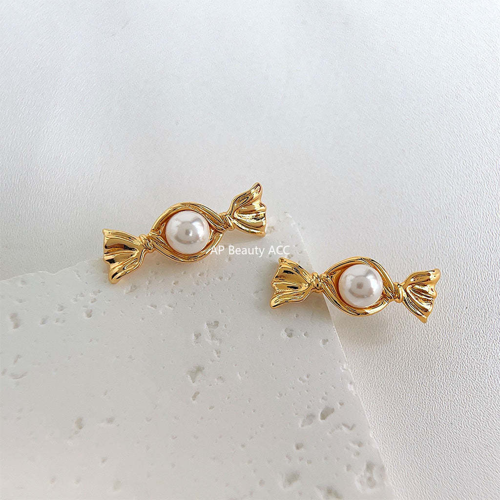 C관 - 14K 도금 사탕 모티프 감각적 귀걸이 [4287] 24.06-2