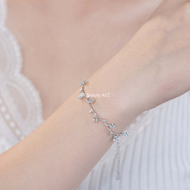 B관 - 925 실버 플라워 덩굴 큐빅 팔찌 [YC4383SL_1] 25.09-4