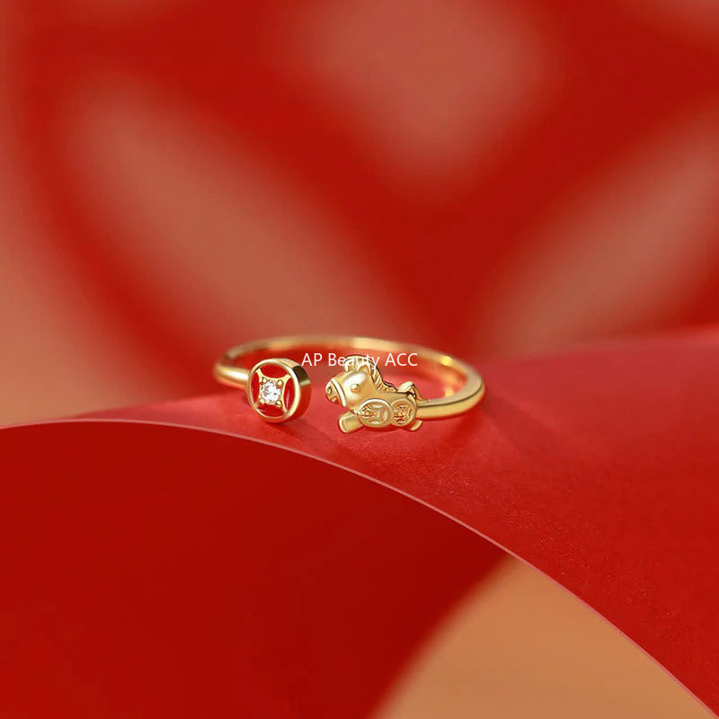 B관 - 999 실버 말 동전 디자인 귀걸이 목걸이 반지 [YC3989E_1 YC10302E_1 YC2294N_1] 25.11-2