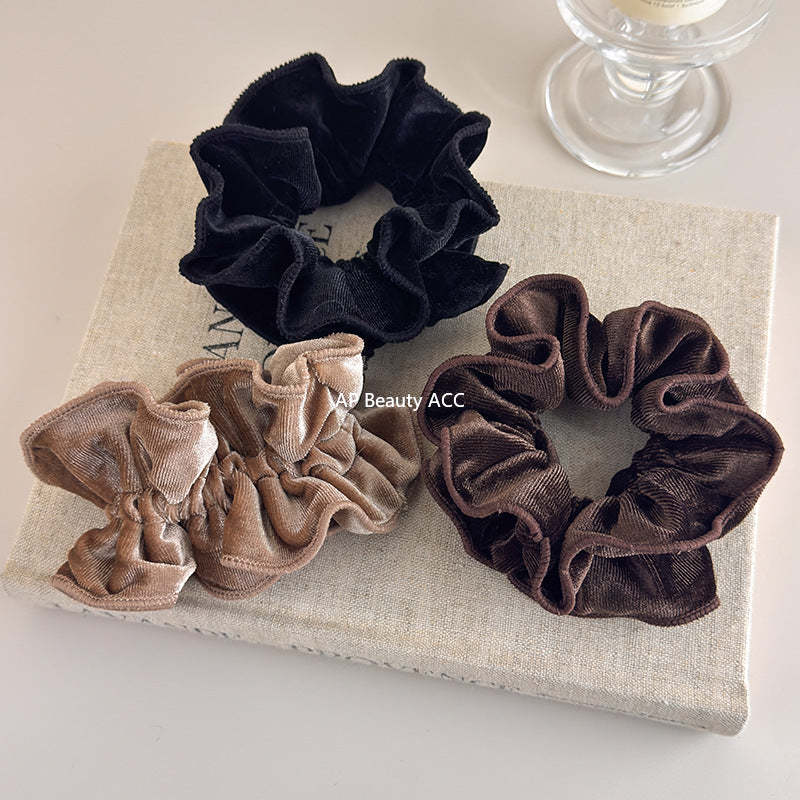 E관 - 벨벳 이중 레이어 곱창 헤어밴드 [26173] 25.11-1