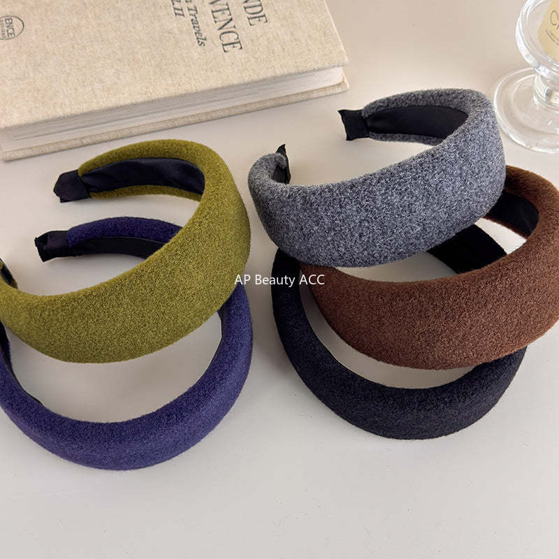 E관 - 모직 울 소재 볼륨 와이드 머리띠 [27699] 25.11-3