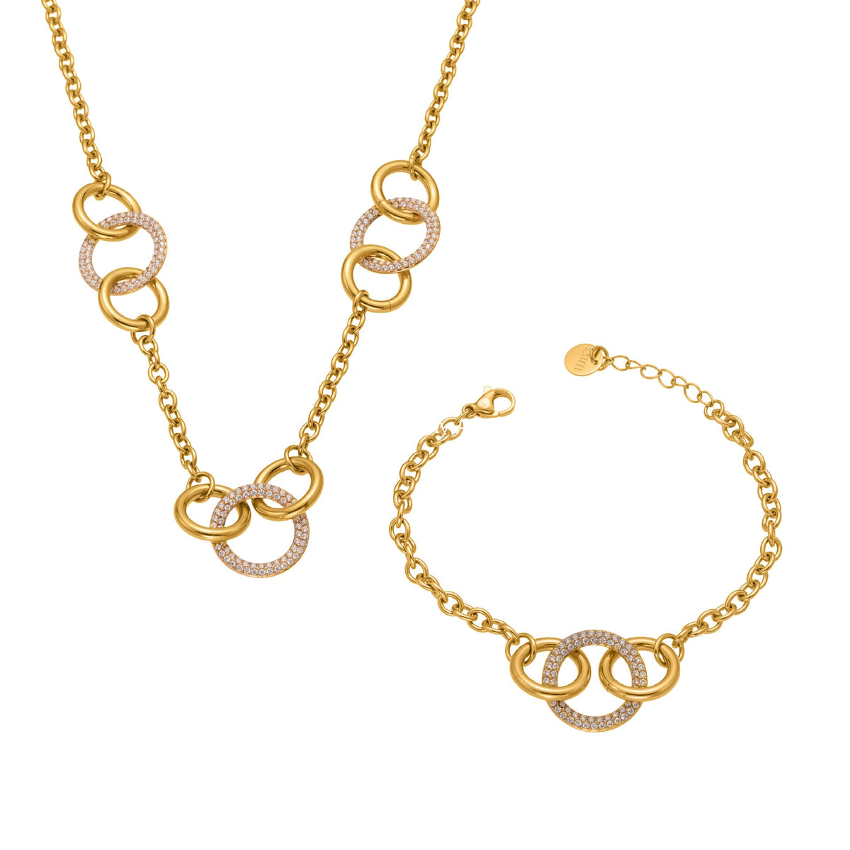 D관 - 스테인리스 스틸 큐빅 연결 링 디자인 목걸이 팔찌 [TXP436] 25.10-3