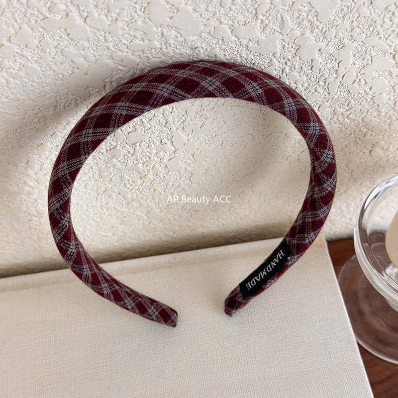 E관 - 체크 패브릭 슬림 머리띠 [27501] 25.09-4