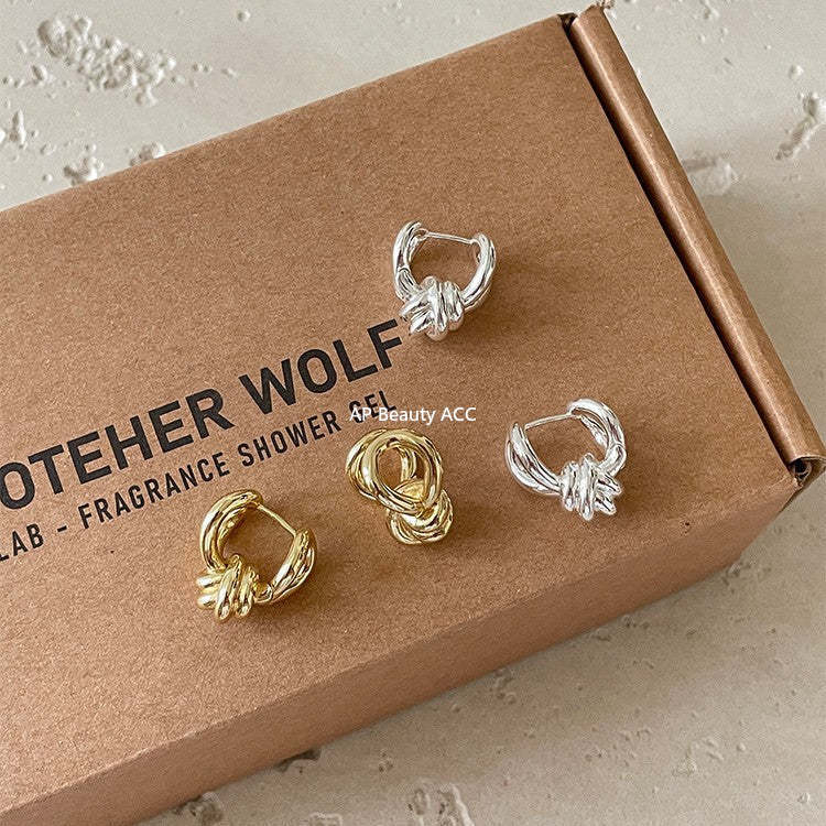 A관 - 트위스트 매듭 디자인 스터드 귀걸이 [EH-4325] 25.12-3