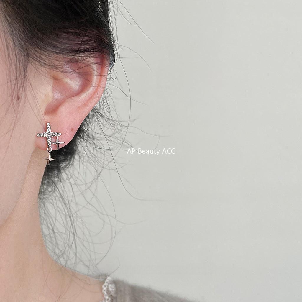 C관 - 팔각 별 큐빅 장식 귀걸이 세련된 귀걸이 [3648] 24.03-4