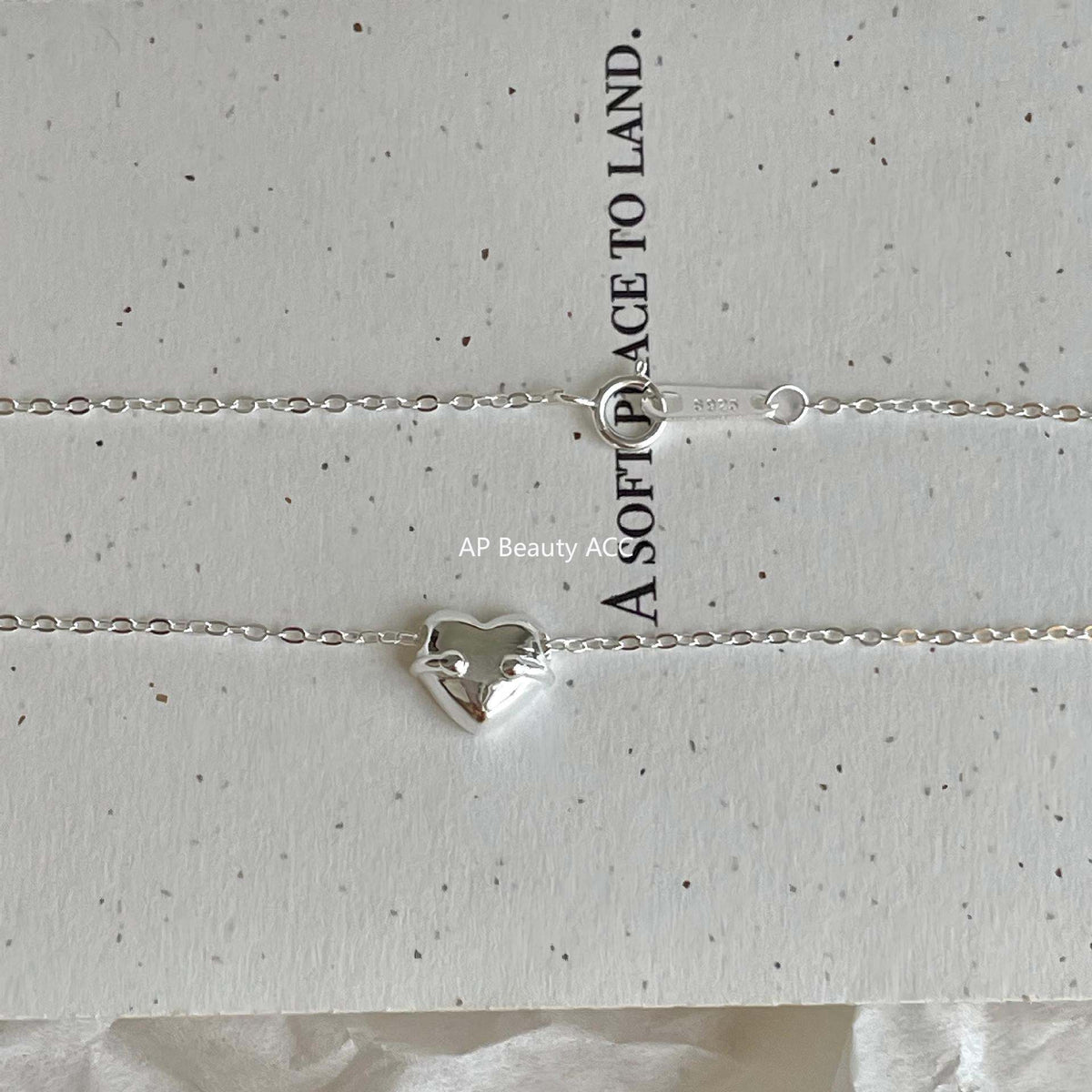 F관 - 925 실버 하트 모양 펜던트 목걸이 [B1385] 25.11-4