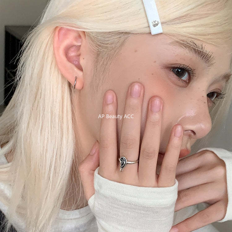 A관 - 925 실버 빈티지 귀 모양 오픈형 반지 [JZ-0657] 25.10-5