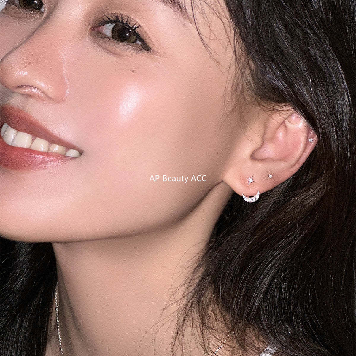 A관 - 925 은침 큐빅 달 별 귀걸이 [EH-3735] 25.07-2