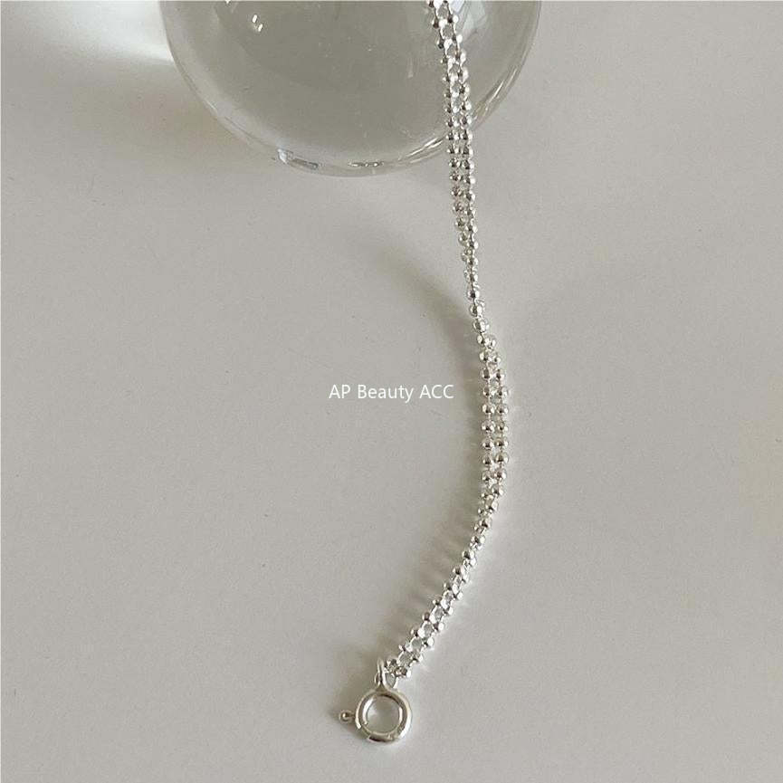 F관 - 925 실버 원형 비즈 디자인 팔찌 [A332] 25.09-4