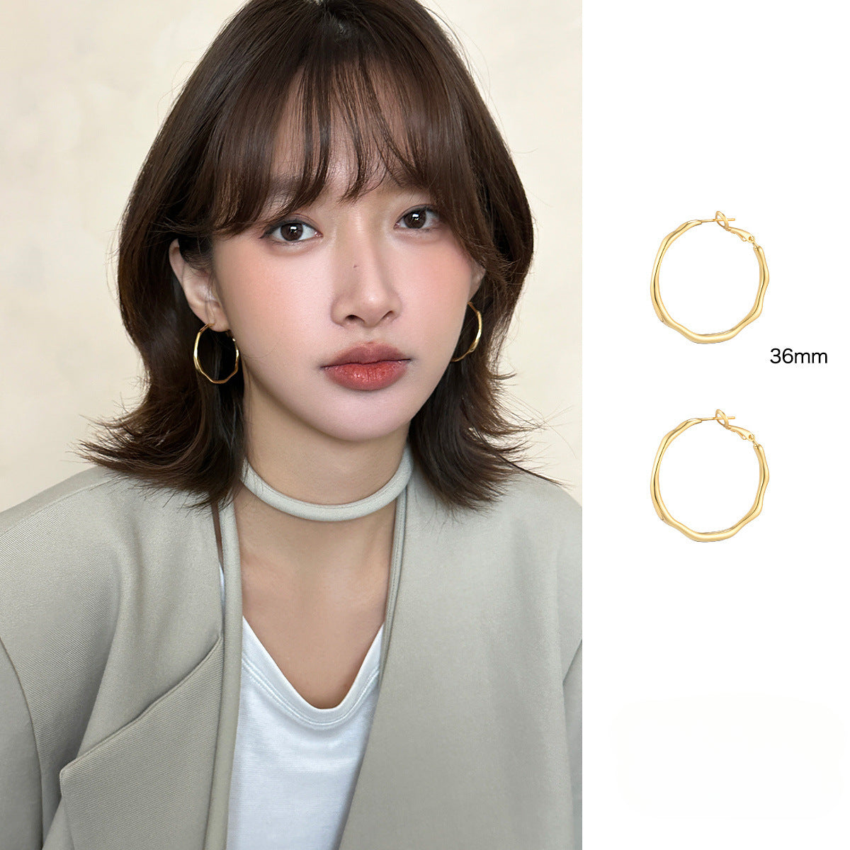 A관 - 925 은침 볼드한 링 귀걸이 [EH-3505] 25.05-2