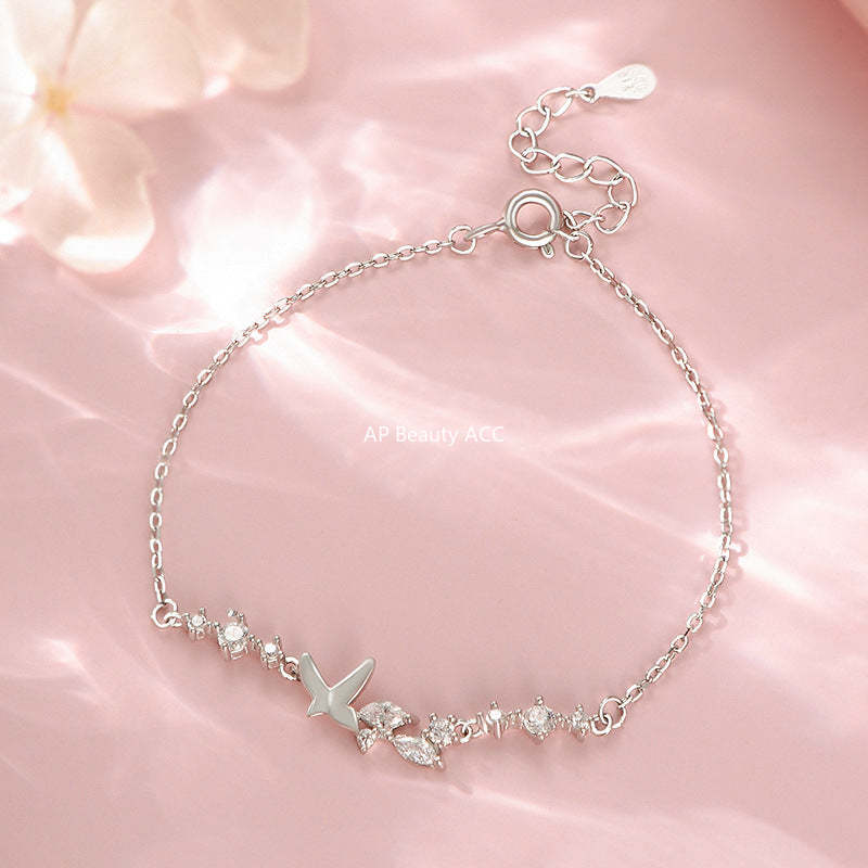 B관 - 999 실버 나비 큐빅 펜던트 팔찌 [YC4368SL_1] 25.10-4