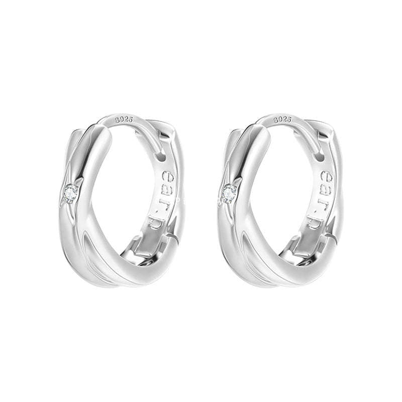 A관 - 크로스 심플 디자인 925 은침 귀걸이 [EH-4344] 25.12-2