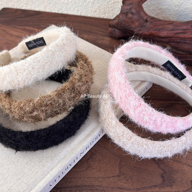 E관 - 가을 겨울 컬러 퍼 양털 머리띠 [26149] 25.12-1