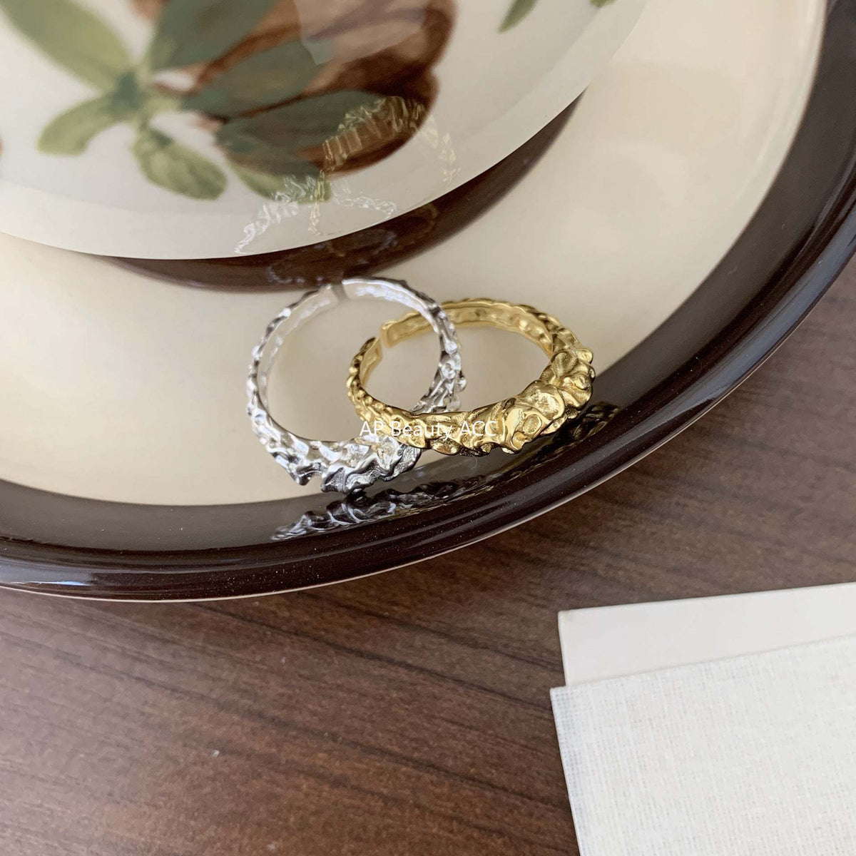 F관 - 925 실버 비정형 요철 포일 질감 오픈형 반지 [J1393] 25.12-3