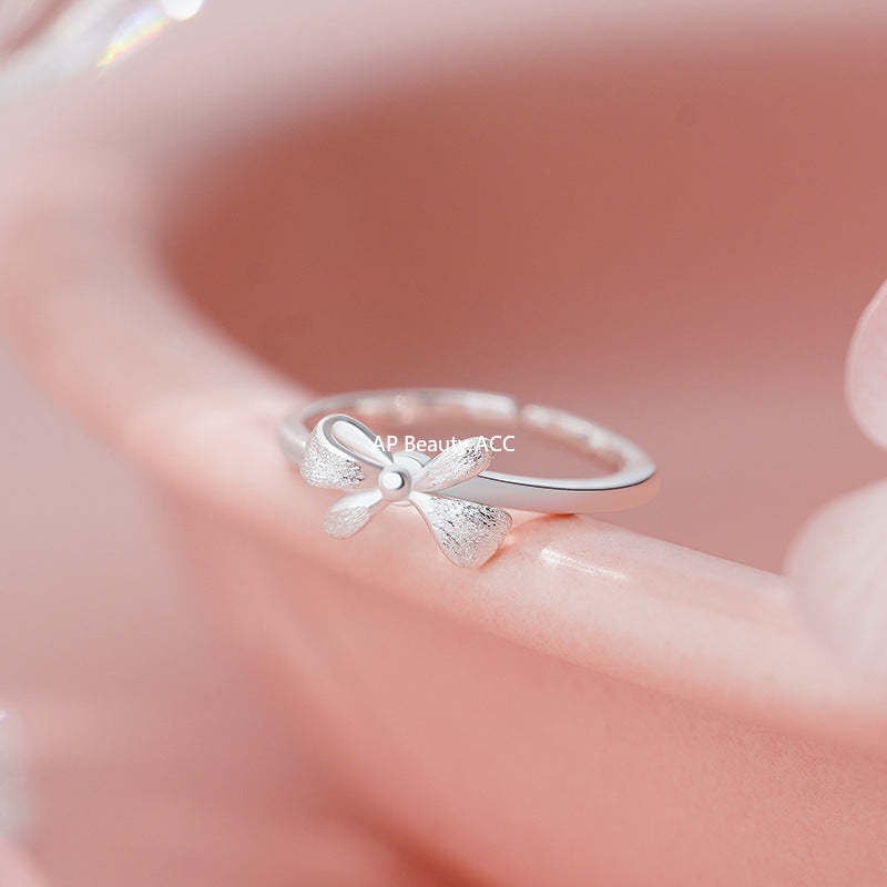 B관 - 999 실버 입체 리본 오픈형 반지 [YC5125R_1] 25.11-1