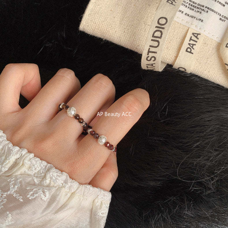 A관 - 아게이트 칼세도니 담수진주 비즈 925실버 반지 [RA] 25.11-4