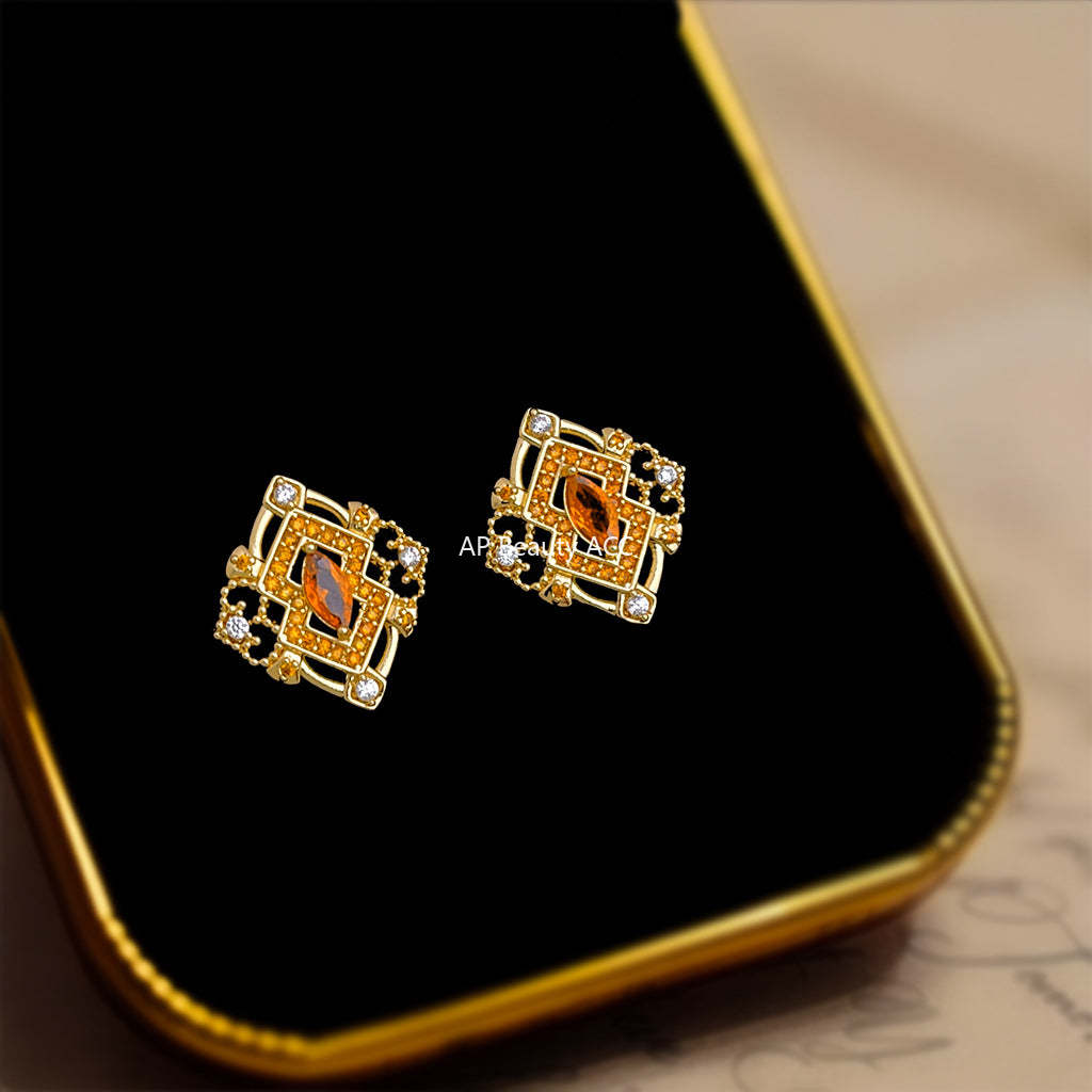 C관 - 925 은침 큐빅 빈티지 기하학 디자인 귀걸이 [6957] 25.10-4