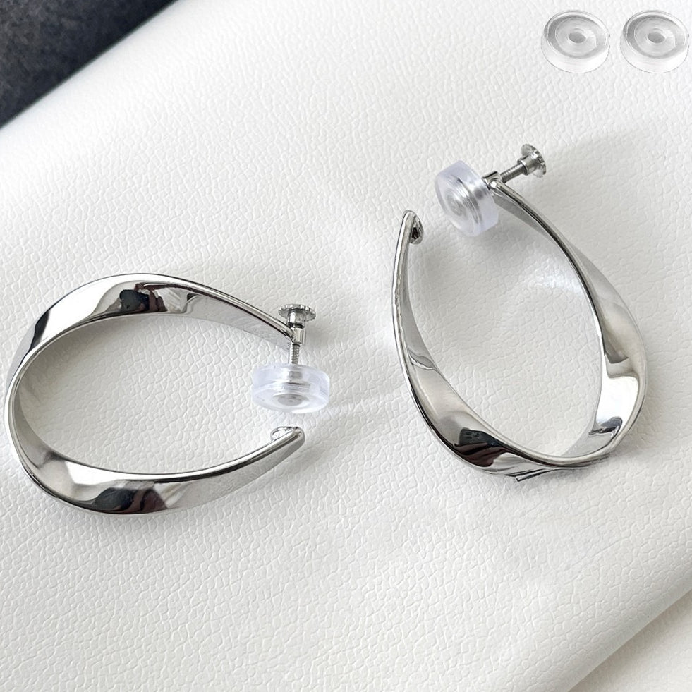 A관 - 심플 뫼비우스 디자인 귀찌 귀걸이 [EJ-55] 25.12-1