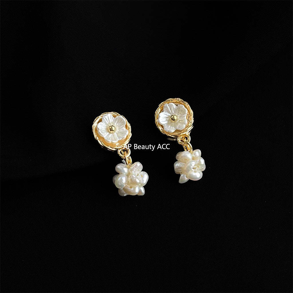 C관 - 담수 진주 골드 도금 나선형 이어커프 귀걸이 [EJ0203P] 25.02-3