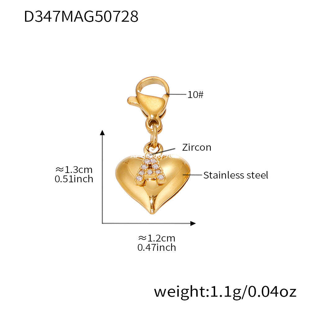 D관 - 18K 도금 스테인리스 스틸 하트 펜던트 목걸이 [P1295-D347] 25.08-1