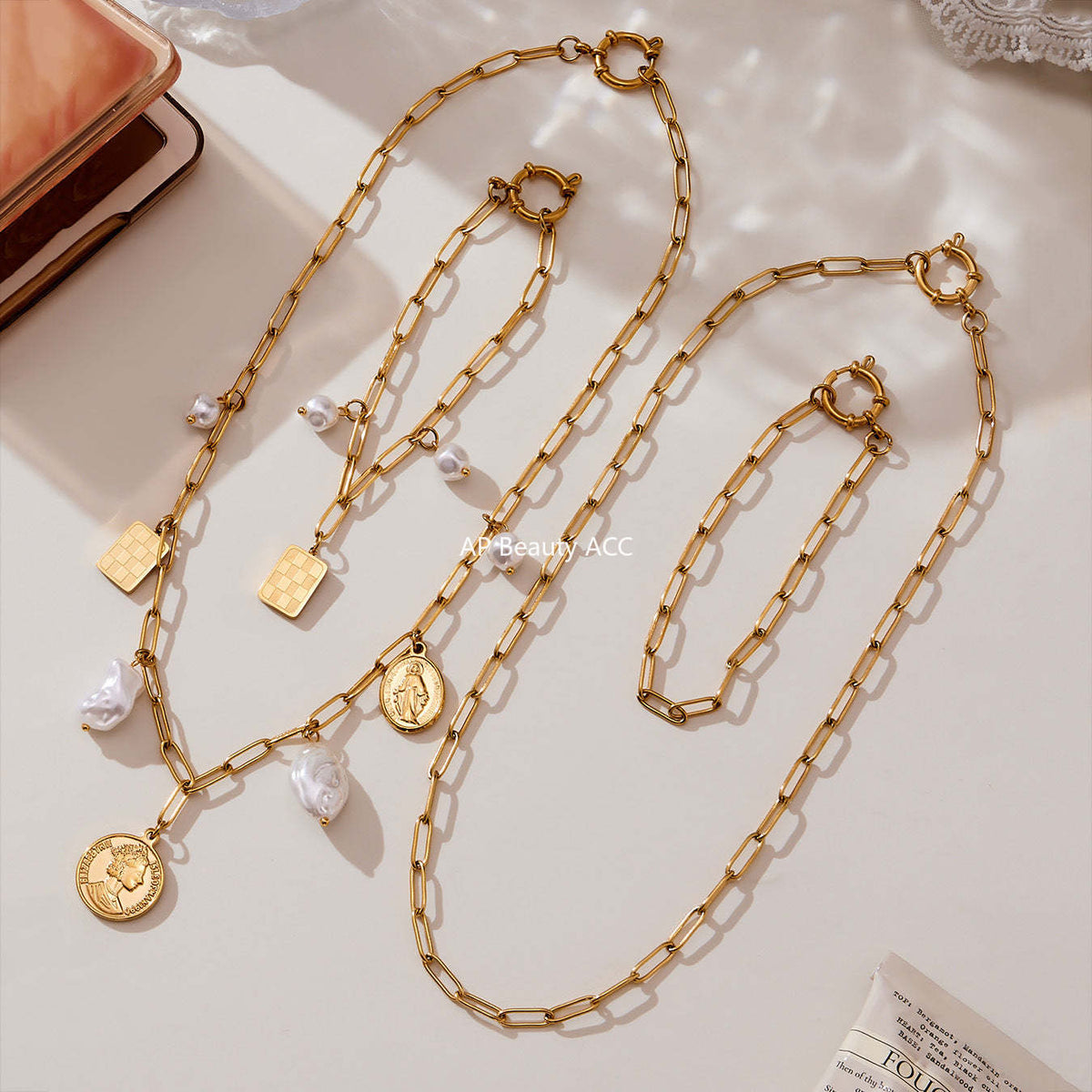 D관 - 스테인리스 비즈 원형 여왕 스퀘어 멀티 펜던트 팔찌 목걸이 [TXP456] 25.10-5