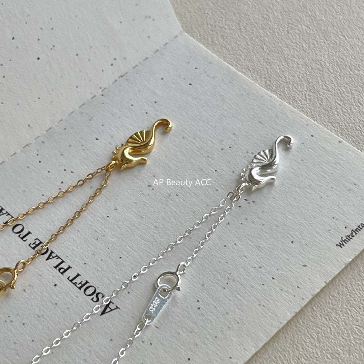 F관 - 925 실버 해마 펜던트 목걸이 [B1379] 25.10-2