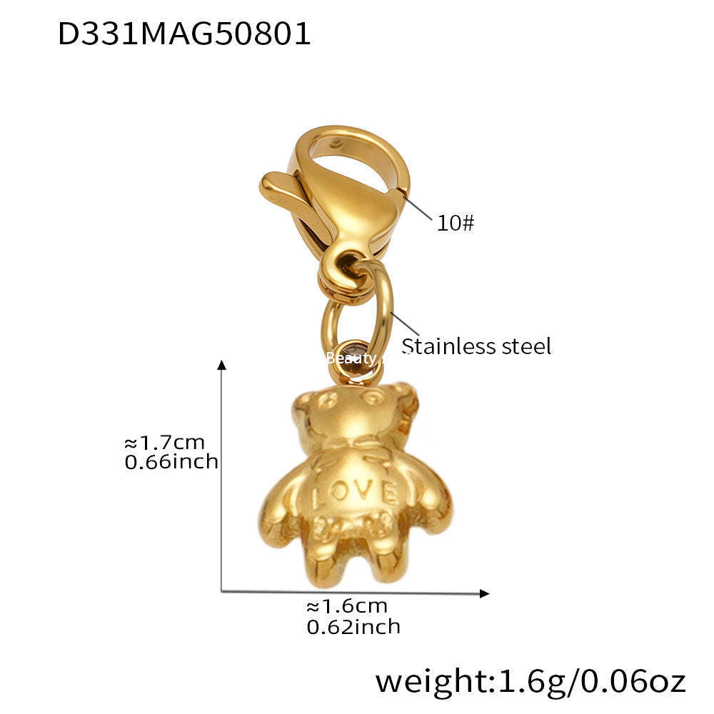 D관 - 18K 도금 체리 DIY 펜던트 스테인리스 스틸 목걸이 [P939] 25.08-2