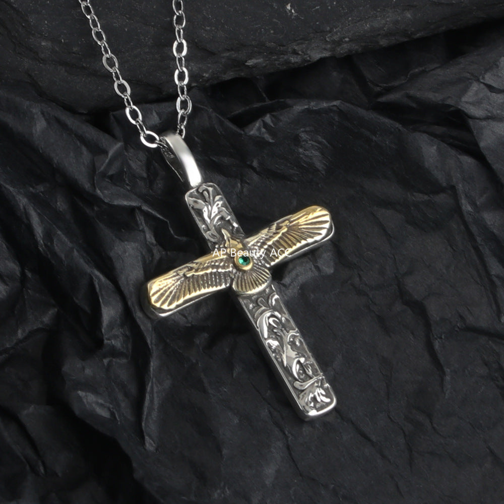 G관 - 독수리 디자인 십자가 펜던트 목걸이 [X1200] 25.10-2