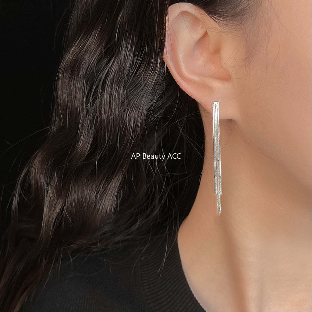 C관 - 드롭 태슬 디자인 925 은침 귀걸이 [5780] 25.03-4