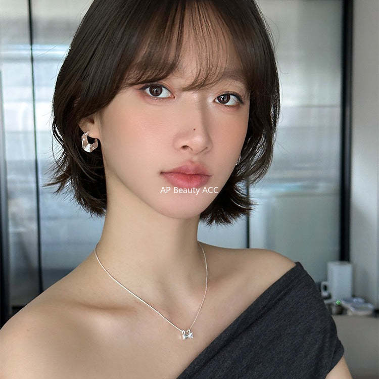 A관 - 큐빅 주름무늬 디자인 대형 스터드 귀걸이 [EH-4185] 25.10-5