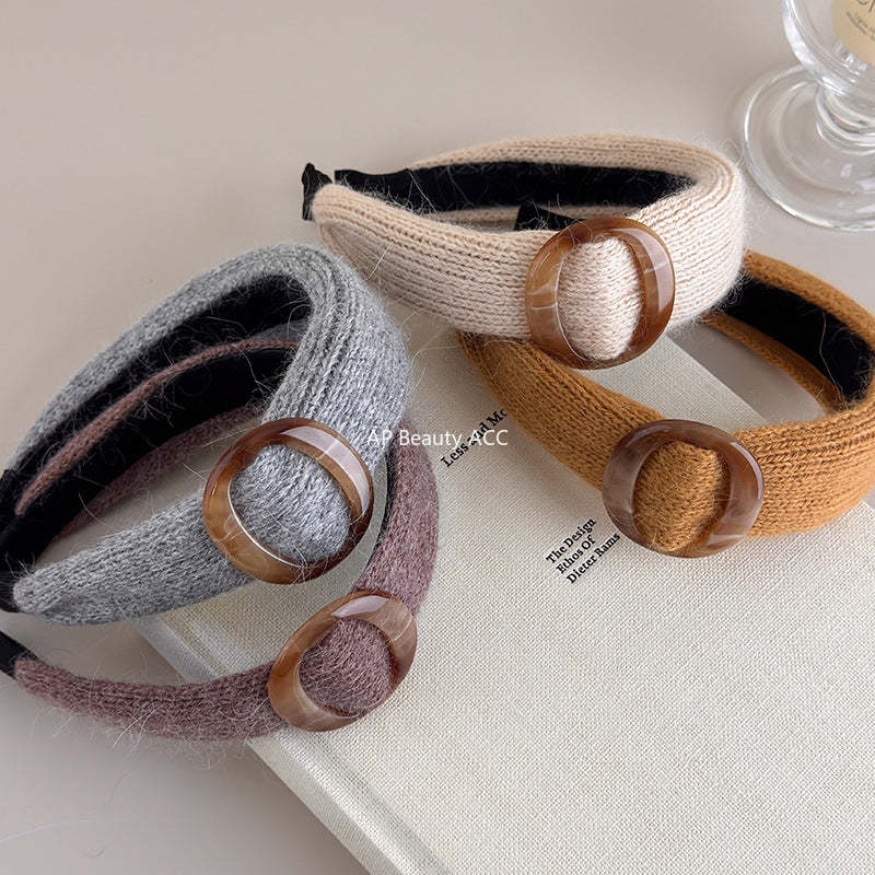 E관 - 니트 벨트 디자인 와이드 볼륨 머리띠 [27601] 25.10-4