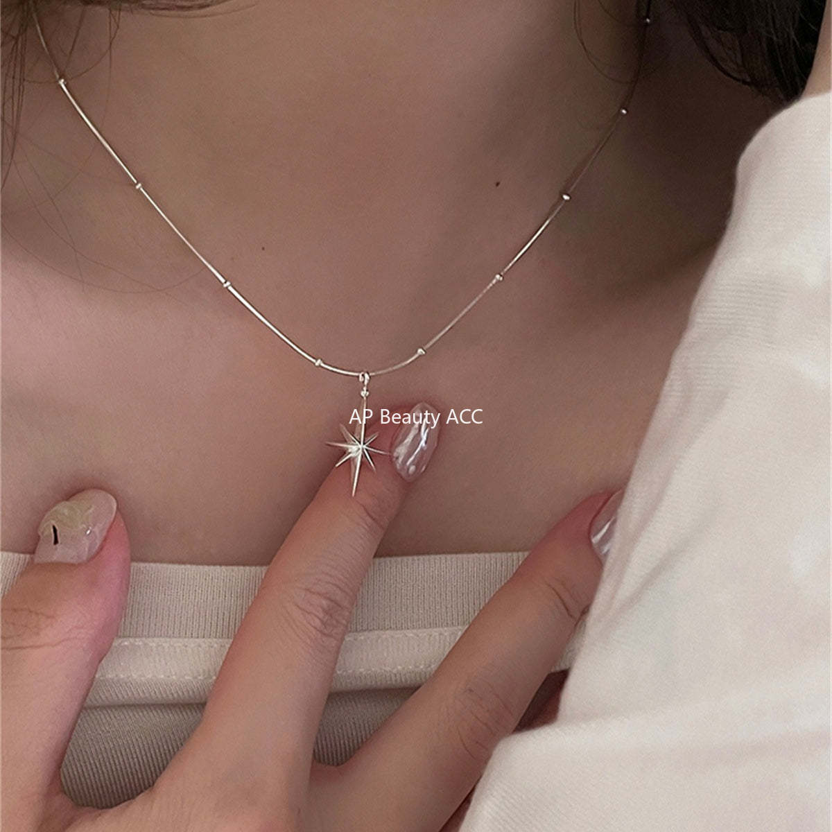 A관 - 925 실버 팔각별 펜던트 목걸이 [XL-1202] 25.09-4