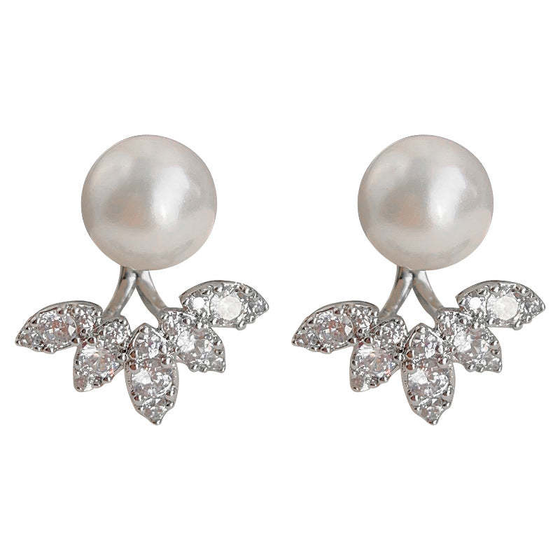 C관 - 미세 큐빅과 진주 디자인 2-way 착용 고급스러운 귀걸이 [3553] 24.01-2