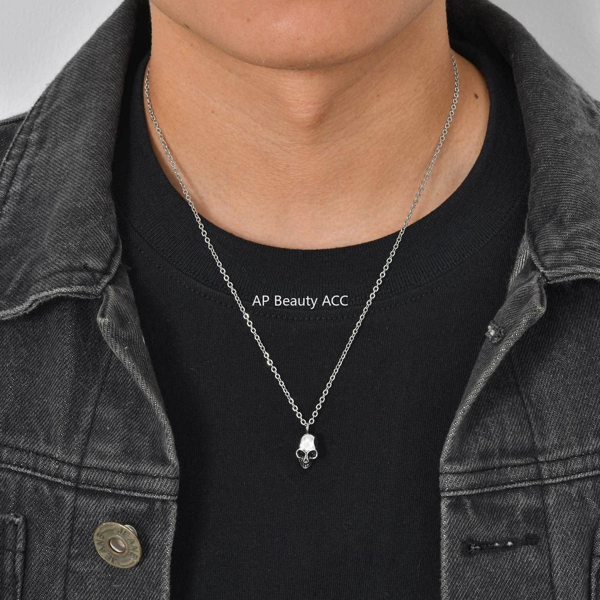 G관 - 스테인리스 스틸 해골 펜던트 체인 목걸이 [NC-2619] 25.12-2