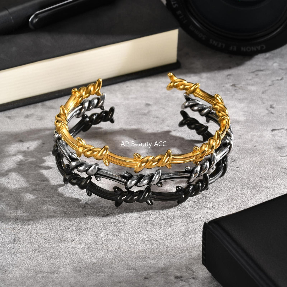 G관 - 스테인리스 매듭 디자인 C자 오픈 팔찌 [B-510] 25.11-1