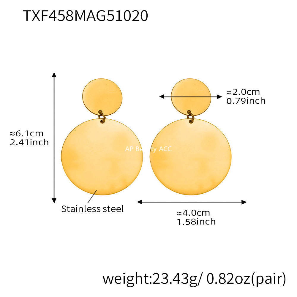 D관 - 스테인리스 18K 도금 원형 링 목걸이 귀걸이 반지 [TXP458] 25.10-5