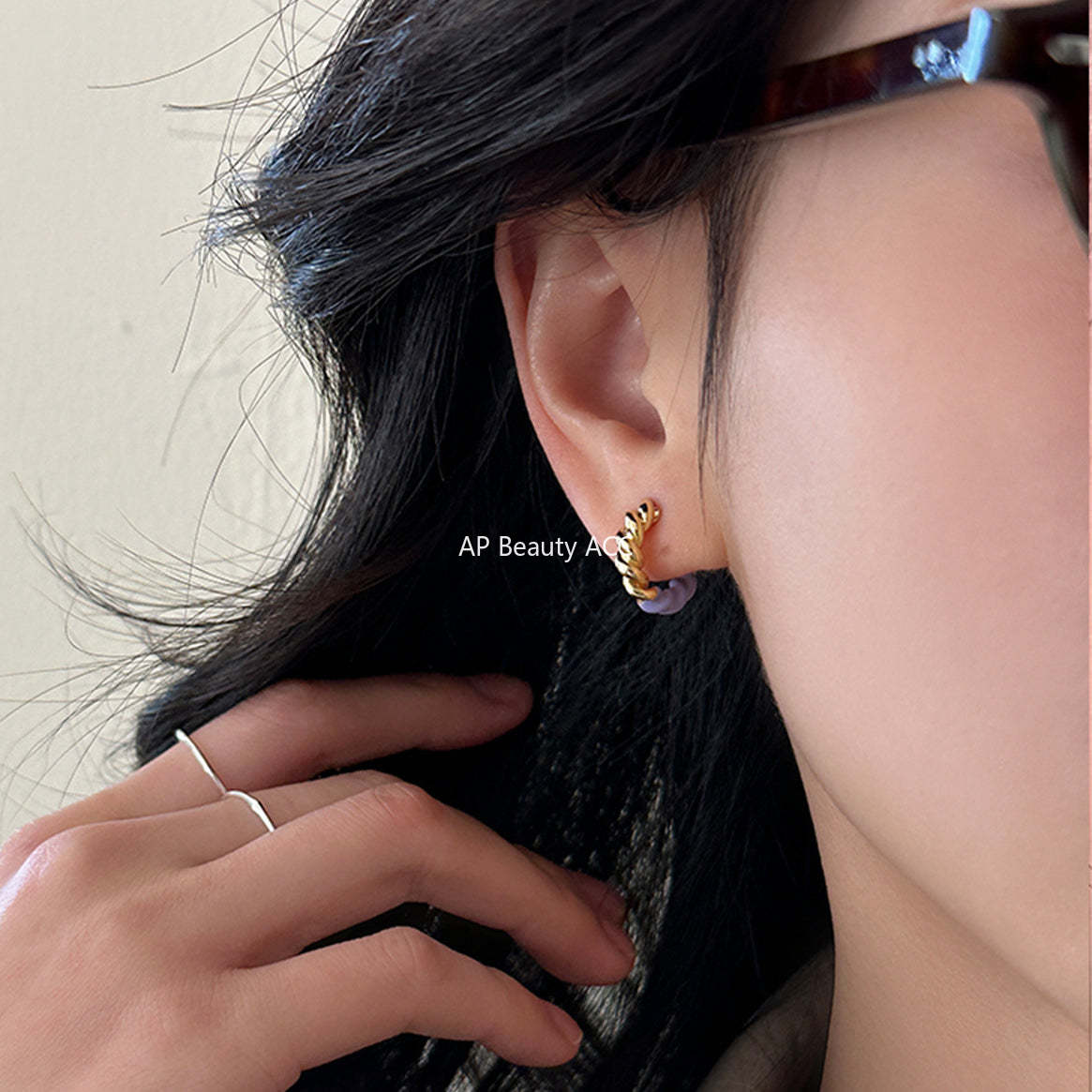 A관 - 925 은침 트위스트 투톤 귀걸이 [EH-3613] 25.05-5