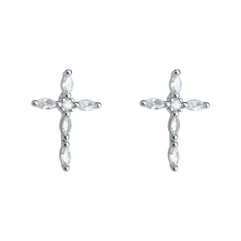 C관 - 큐빅 십자가 심플 귀걸이 [5473] 25.02-2