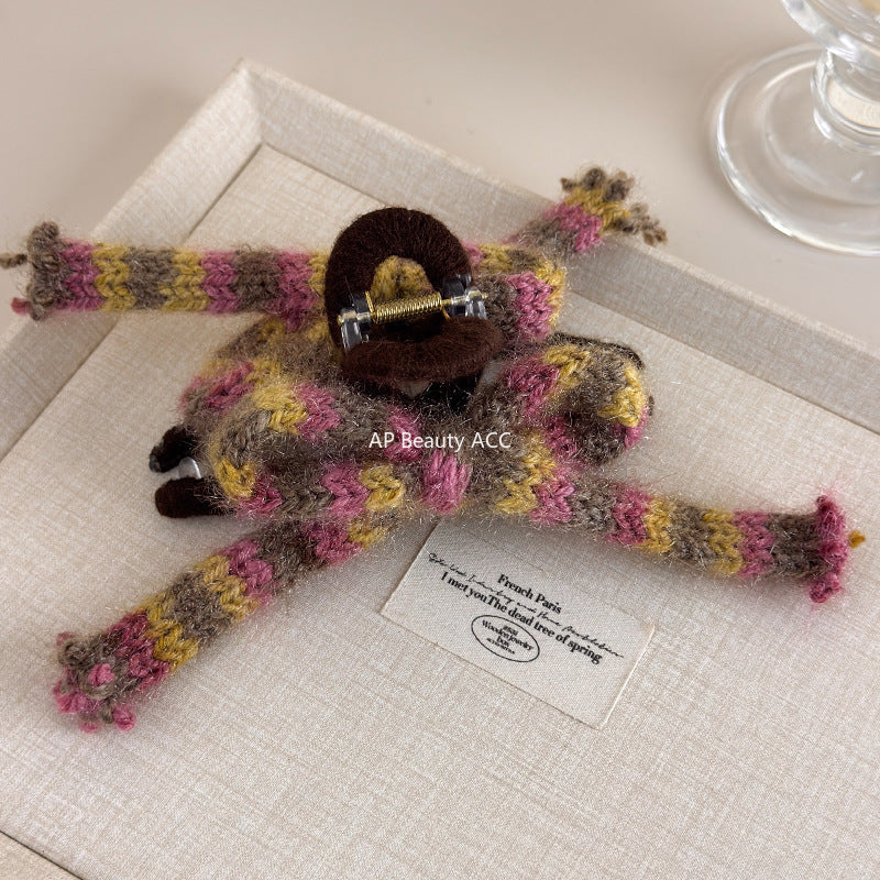 E관 - 털실 니트 소재 리본 모양 집게핀 [26283] 25.11-2