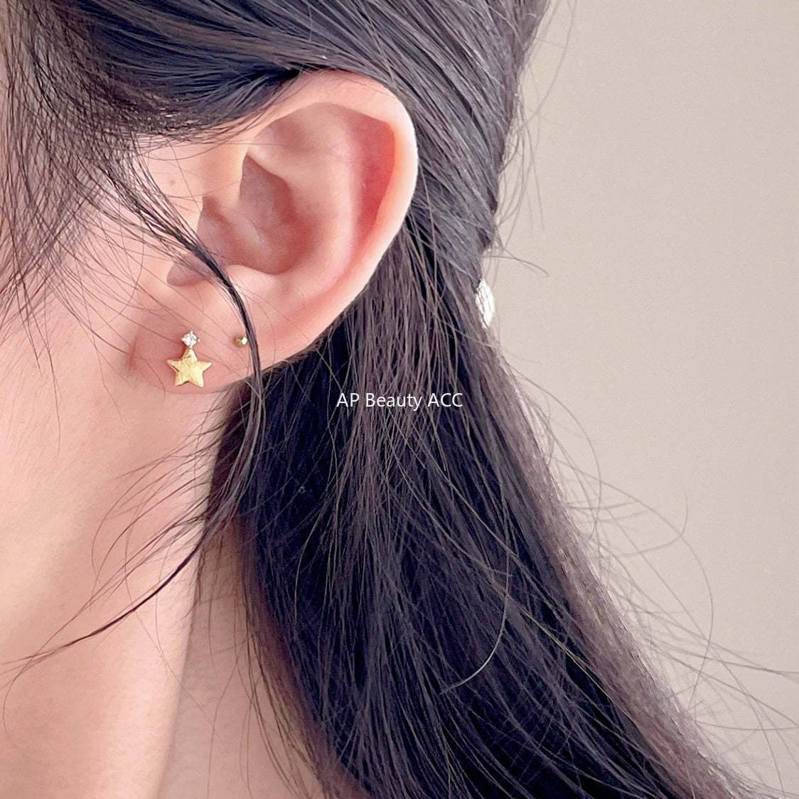 F관 - 925 실버 큐빅 별 모양 스터드 귀걸이 [C1417] 25.10-4