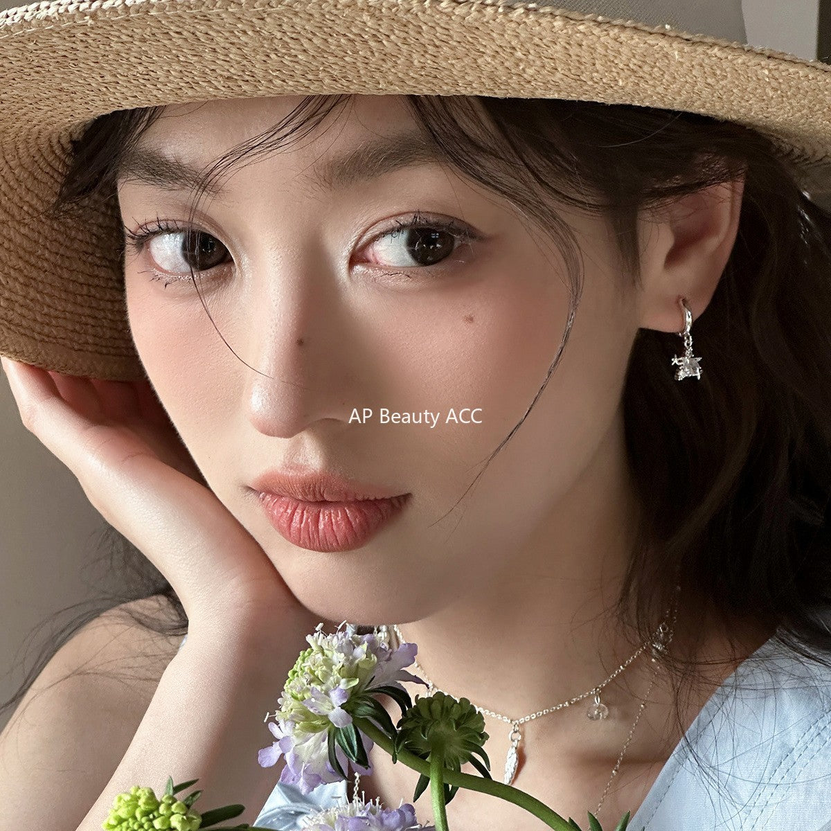 A관 - 별 달 비대칭 큐빅 링 귀걸이 [EH-4137] 25.10-1