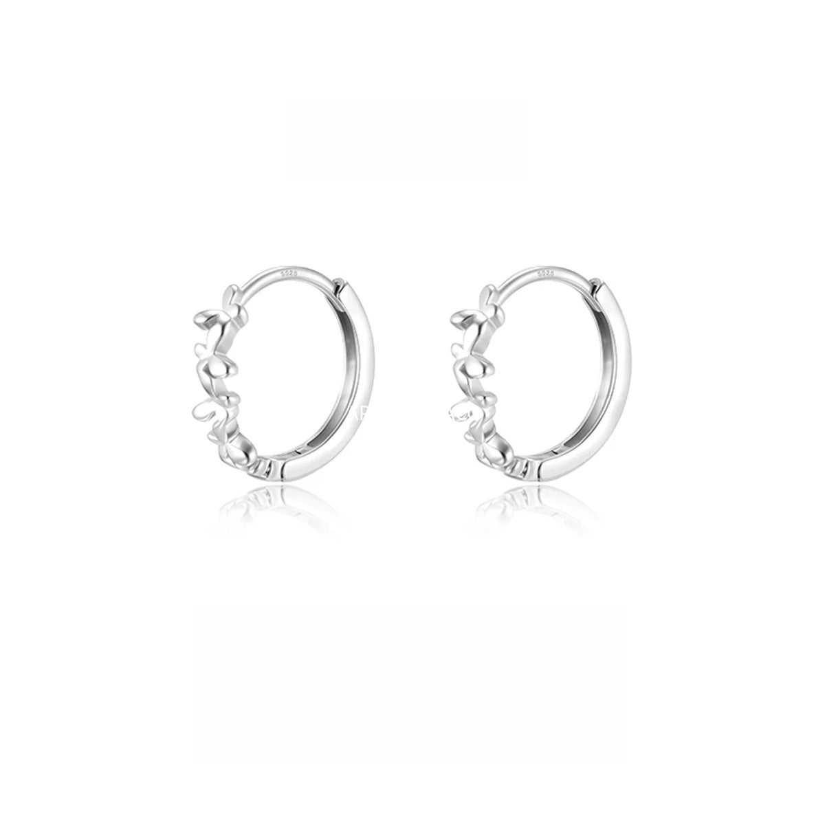 A관 - 925 은침 꼬임 나비 플라워 T자 링 귀걸이 [EH-4060] 25.09-4