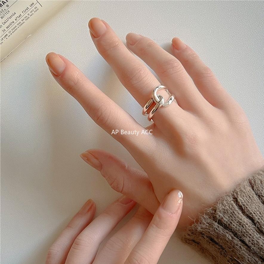 F관 - 925 실버 크로스 더블 라인 반지 [J1811] 25.09-4