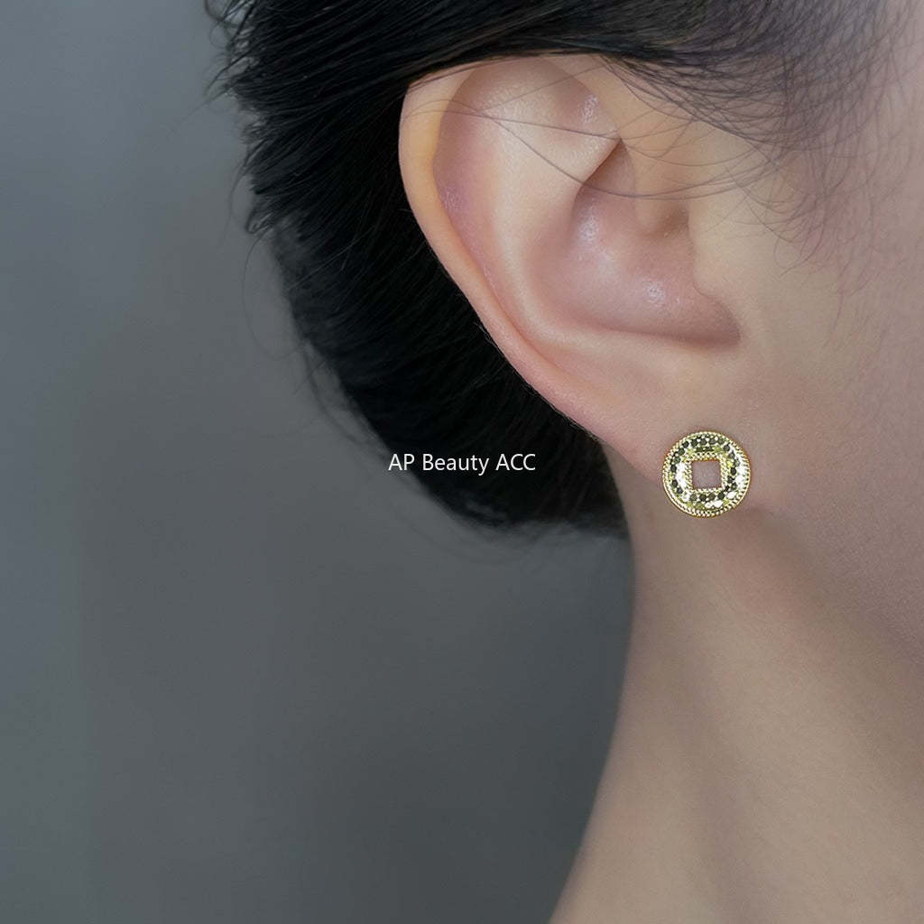 C관 - 18K 골드 도금 925 은침 스터드형 귀걸이 [6818-6825] 25.09-4