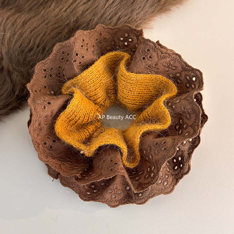 E관 - 패브릭 니트 레이스 곱창 헤어밴드 [27752] 25.12-1