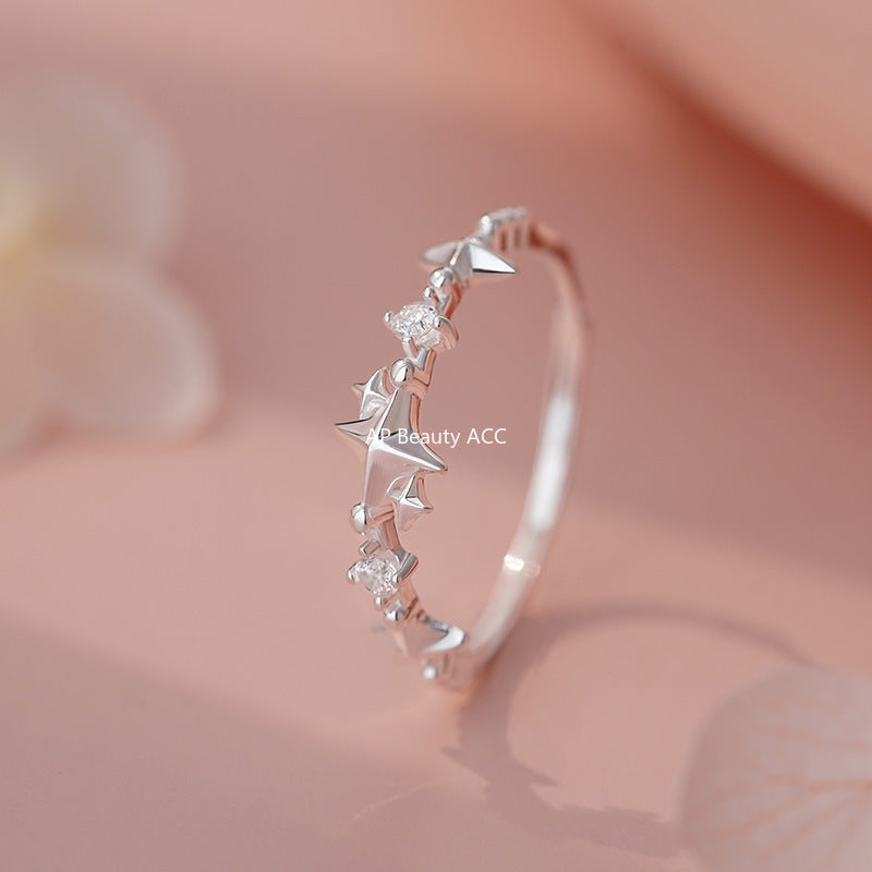 B관 - 999 실버 별 큐빅 장식 반지 [YC3405R_1] 25.11-2